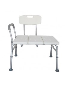 FCH Medical Bathroom Safety Shower Tub Aluminium Alloy Bath Chair Transfer Bench with Wide Seat & Padded Handle White